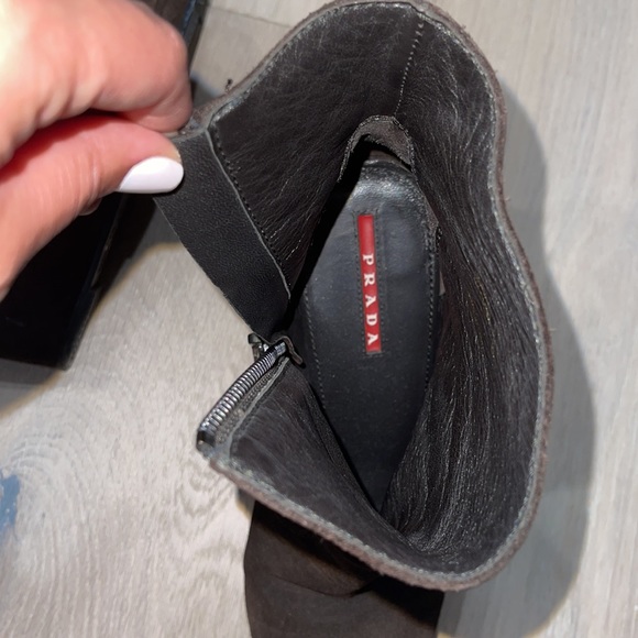 Suede Prada ankle wedges - Picture 5 of 6